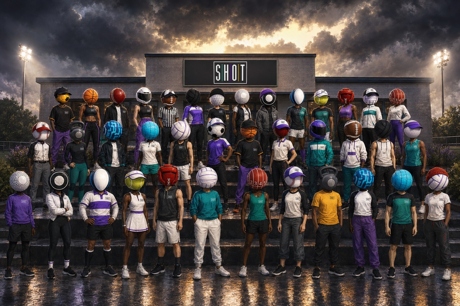 Sport Heads from different sports together as one team